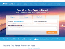 Tablet Screenshot of airfarewatchdog.com